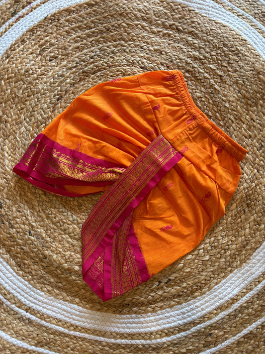 Orange and Pink dhoti baby boy ethnic bottom wear
