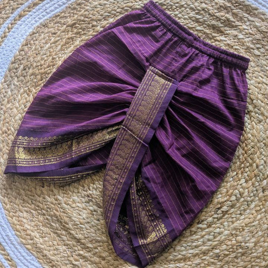 Wine checks and dhoti baby boy ethnic bottom wear