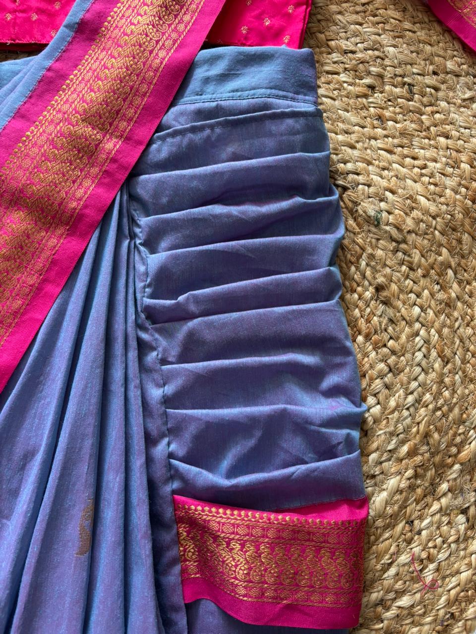 light purple wth pink  - Ready to wear saree for kids Ethnic wear for baby girl