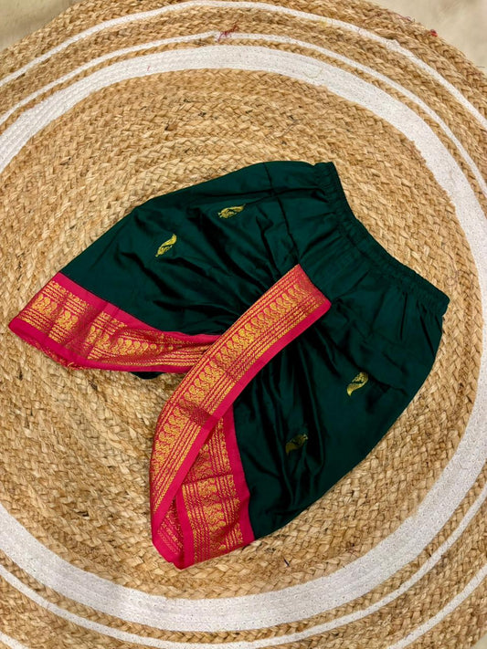 Green with pink dhoti baby boy ethnic bottom wear