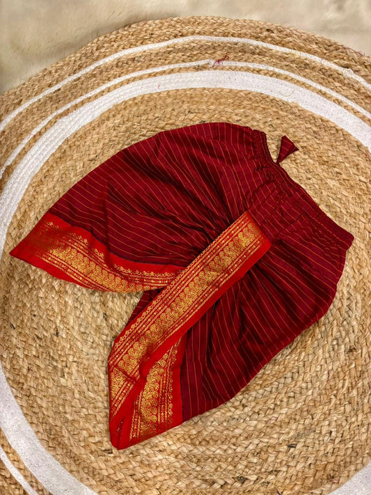 maroon checks dhoti baby boy ethnic bottom wear