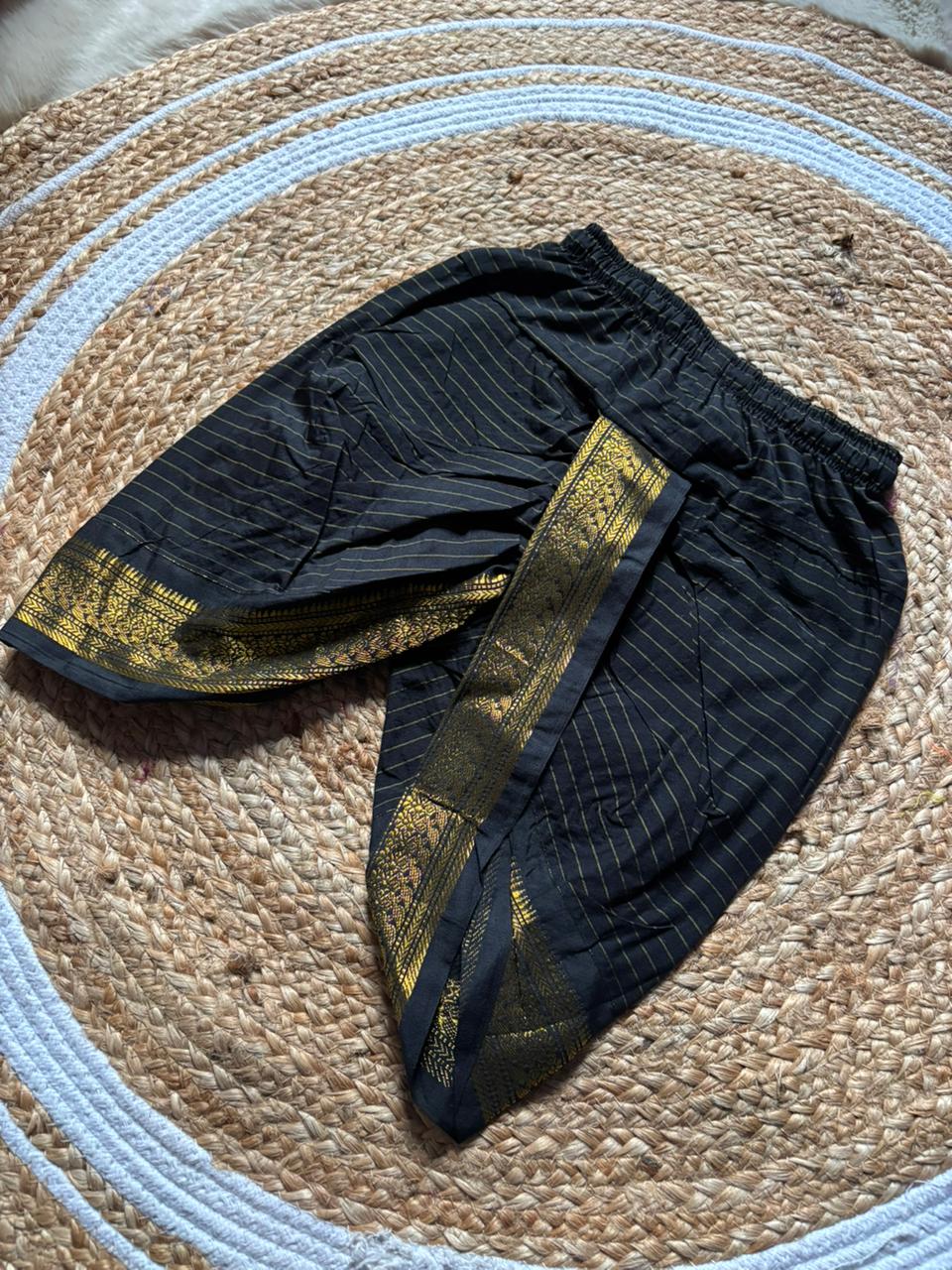 Black stripe baby boy ethnic bottom wear