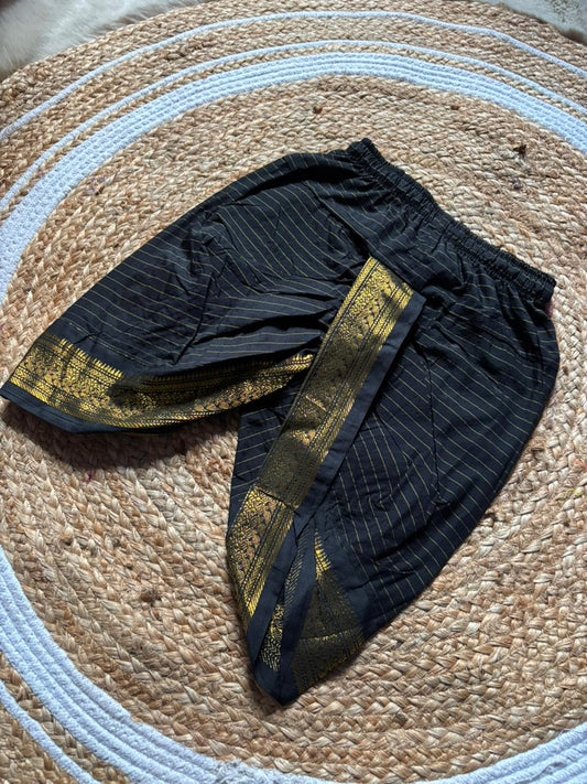 Black stripe baby boy ethnic bottom wear