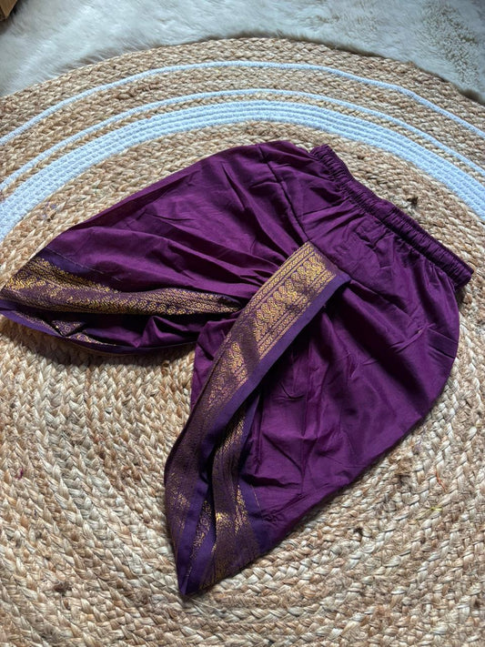 Wine peacock design dhoti baby boy ethnic bottom wear