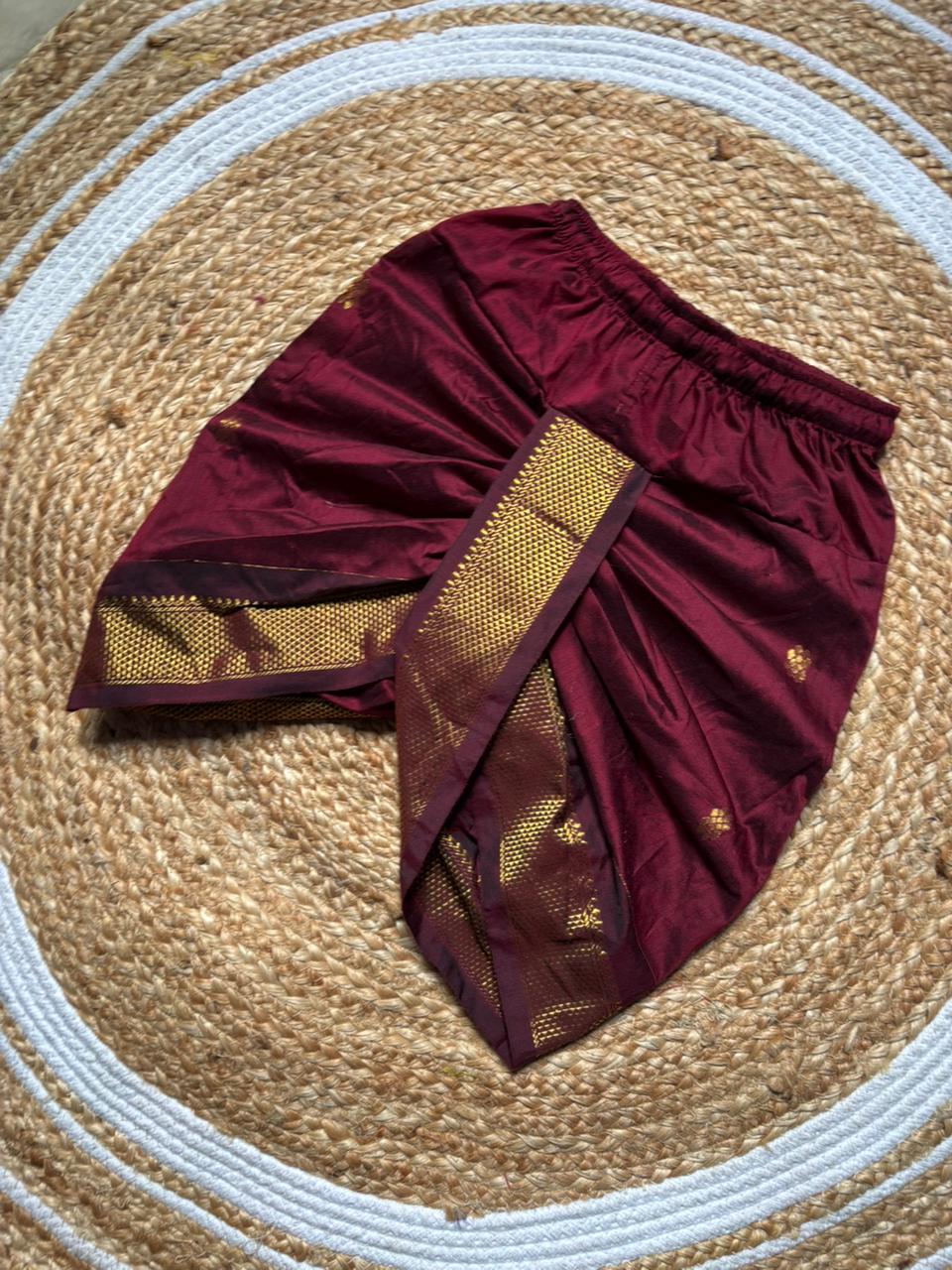 Maroon Dhoti for baby boy
