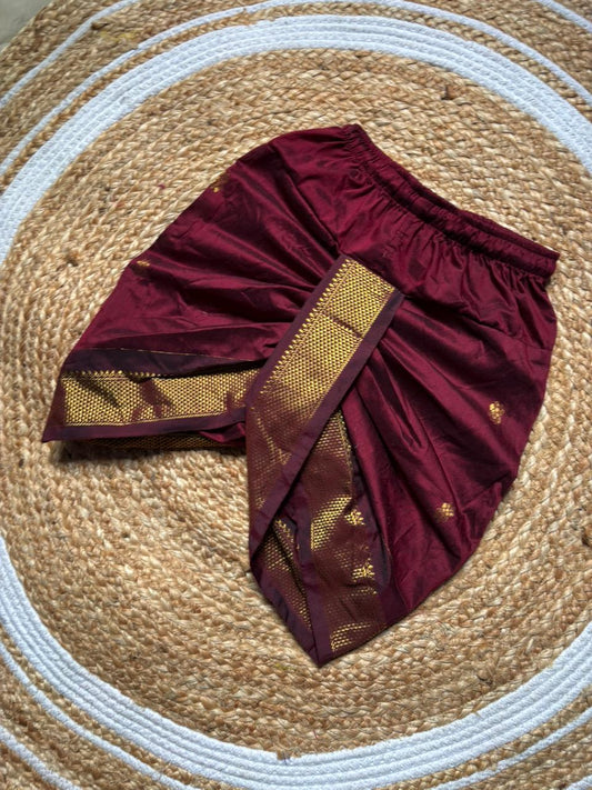 Maroon Dhoti for baby boy