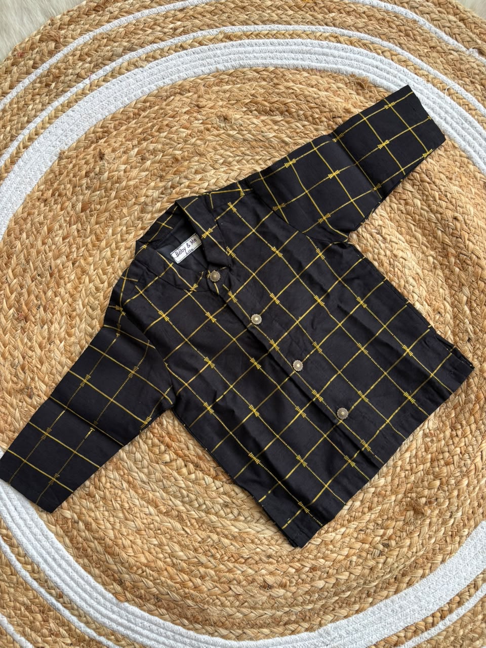 Black checks Traditional Kurta for baby boy ethnic top wear