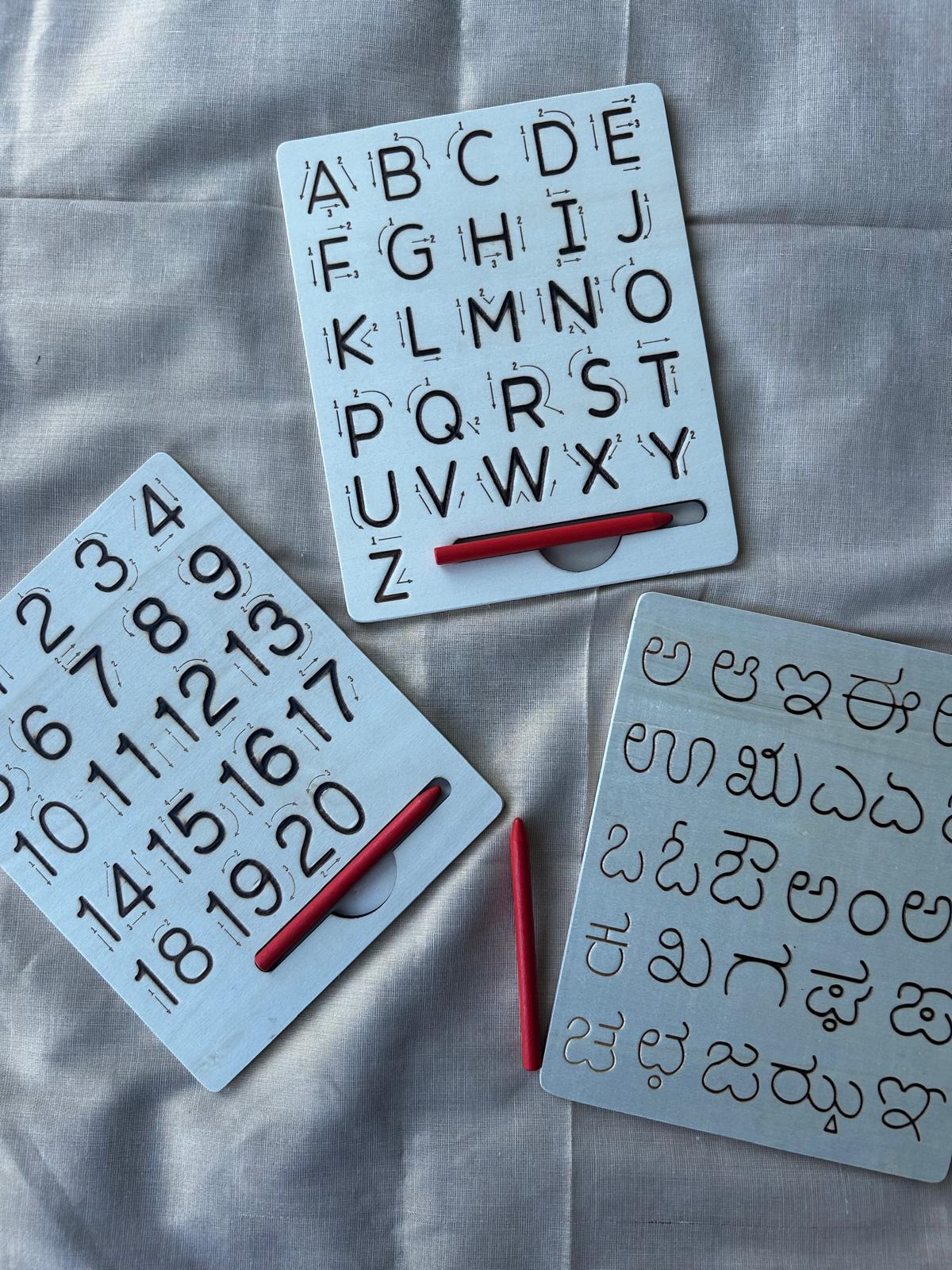 Language Tracking and Learning Wooden Kit - Sustainable toys