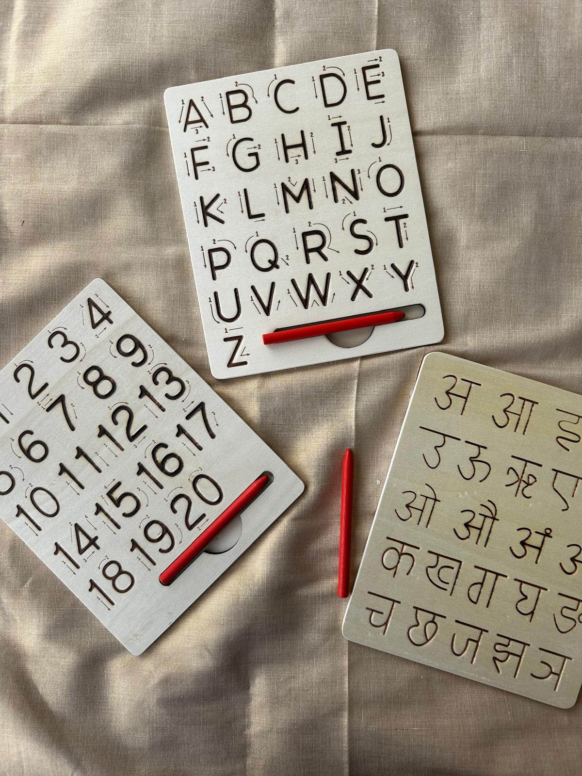 Language Tracking and Learning Wooden Kit - Sustainable toys