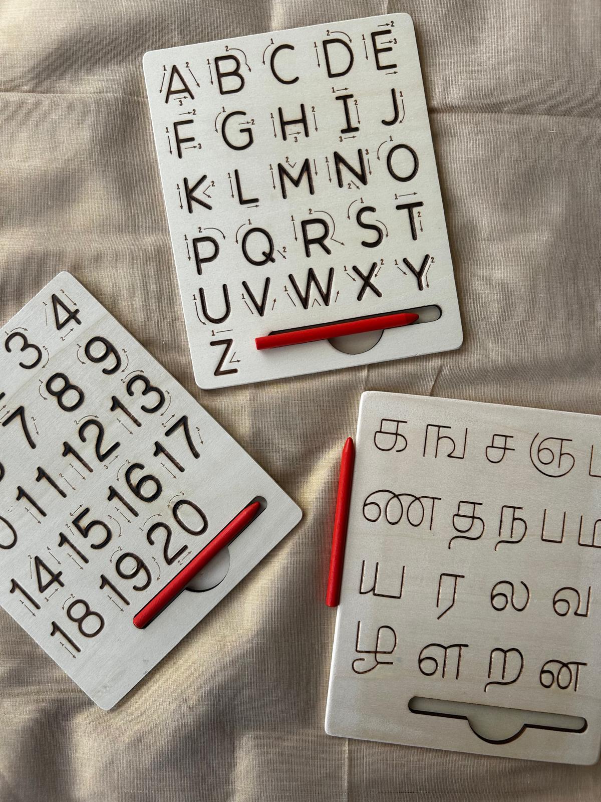 Language Tracking and Learning Wooden Kit - Sustainable toys