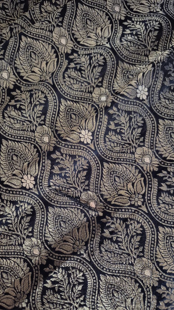 Black leaf design Banarasi Traditional Kurta for baby boy ethnic top wear