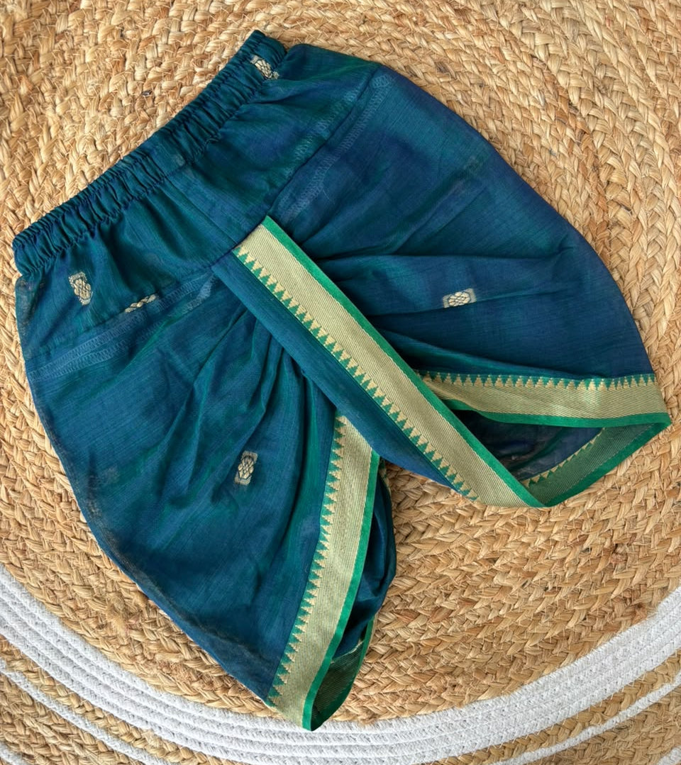 Peacock blue baby boy ethnic bottom wear