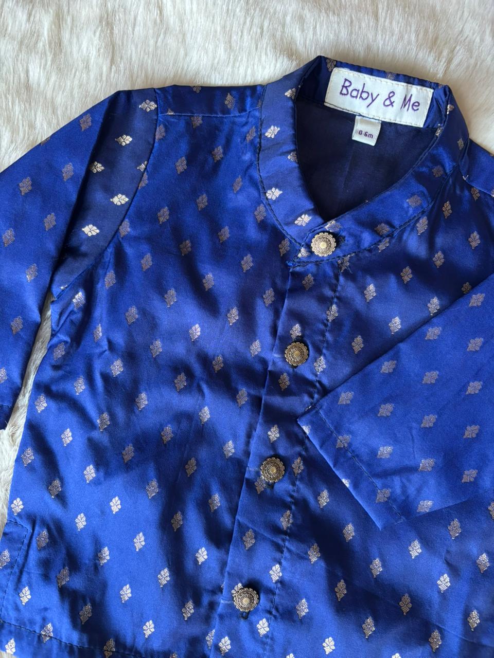 Navy Blue and Onion pink kurta dhoti baby boy ethnic wear