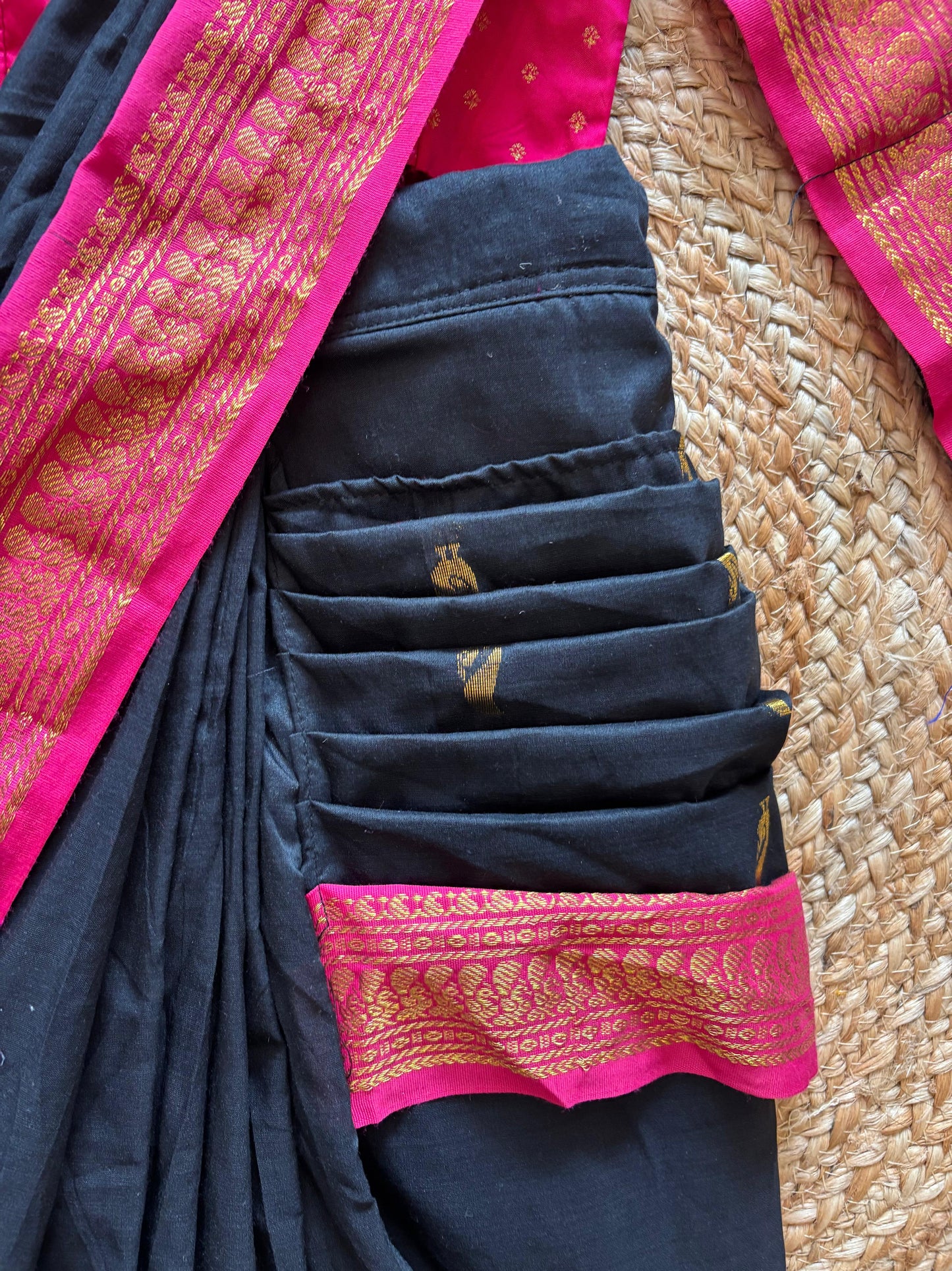 Black and Pink  - Ready to wear saree for kids Ethnic wear for baby girl