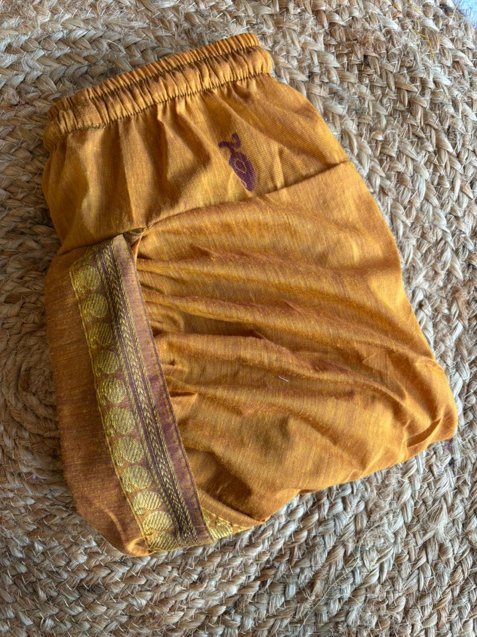Mustard yellow dhoti baby boy ethnic bottom wear
