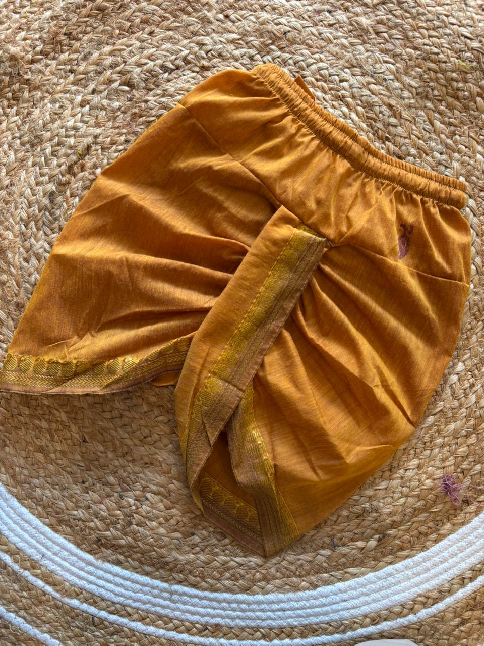 Mustard yellow dhoti baby boy ethnic bottom wear