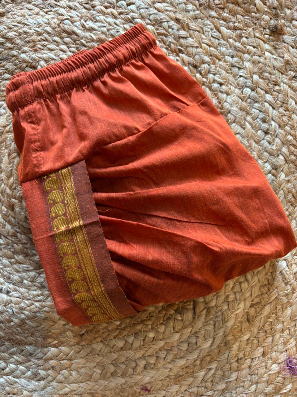 Rusty orange dhoti baby boy ethnic bottom wear