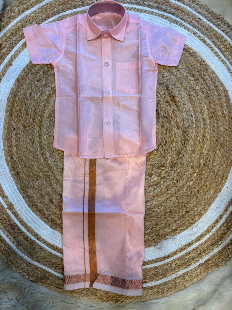 Light pink - Shirt Vesti Semi-Silk for Baby Boy