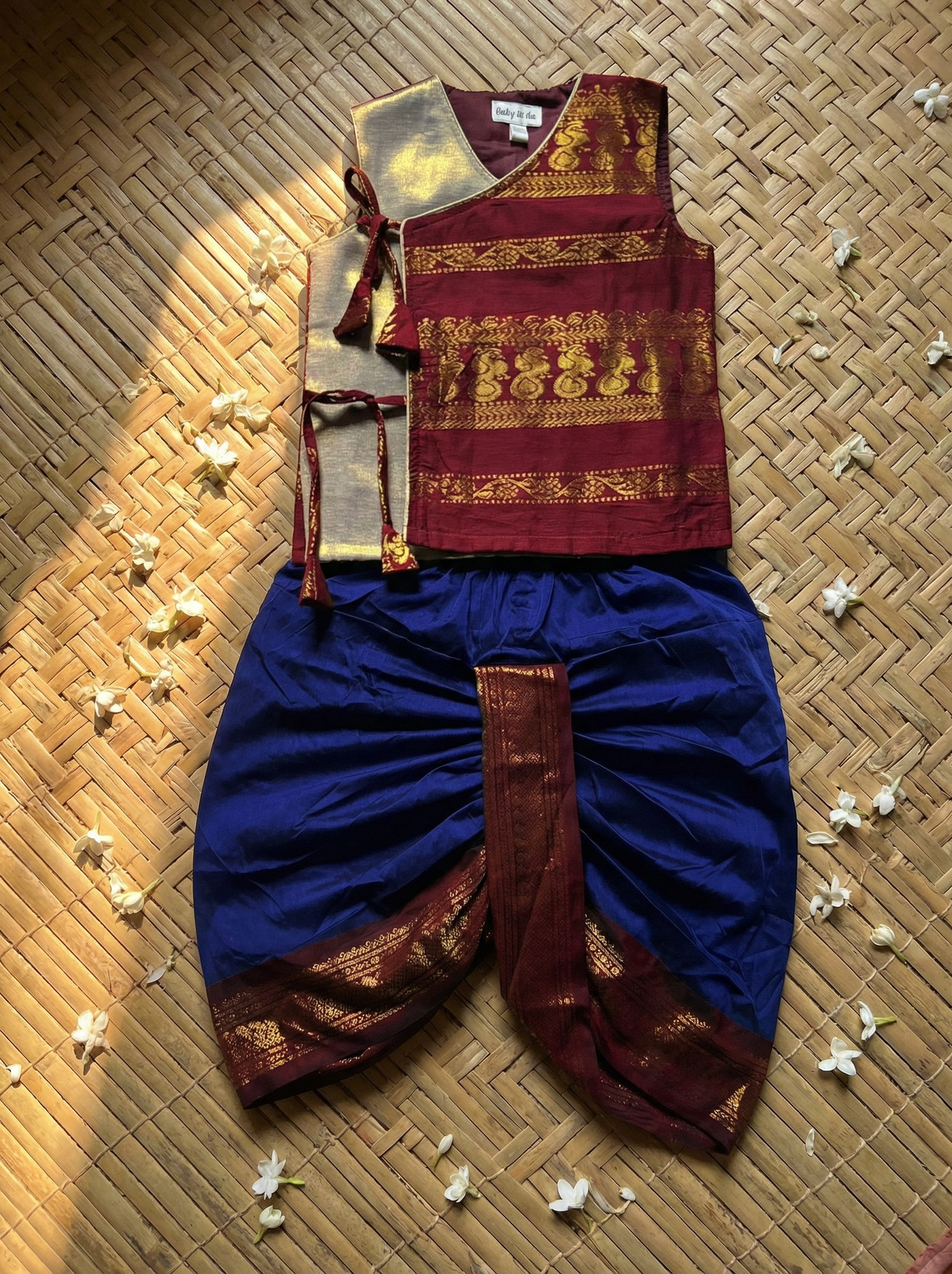 Maroon Angrakha with dhoti - ethnic wear for baby boy