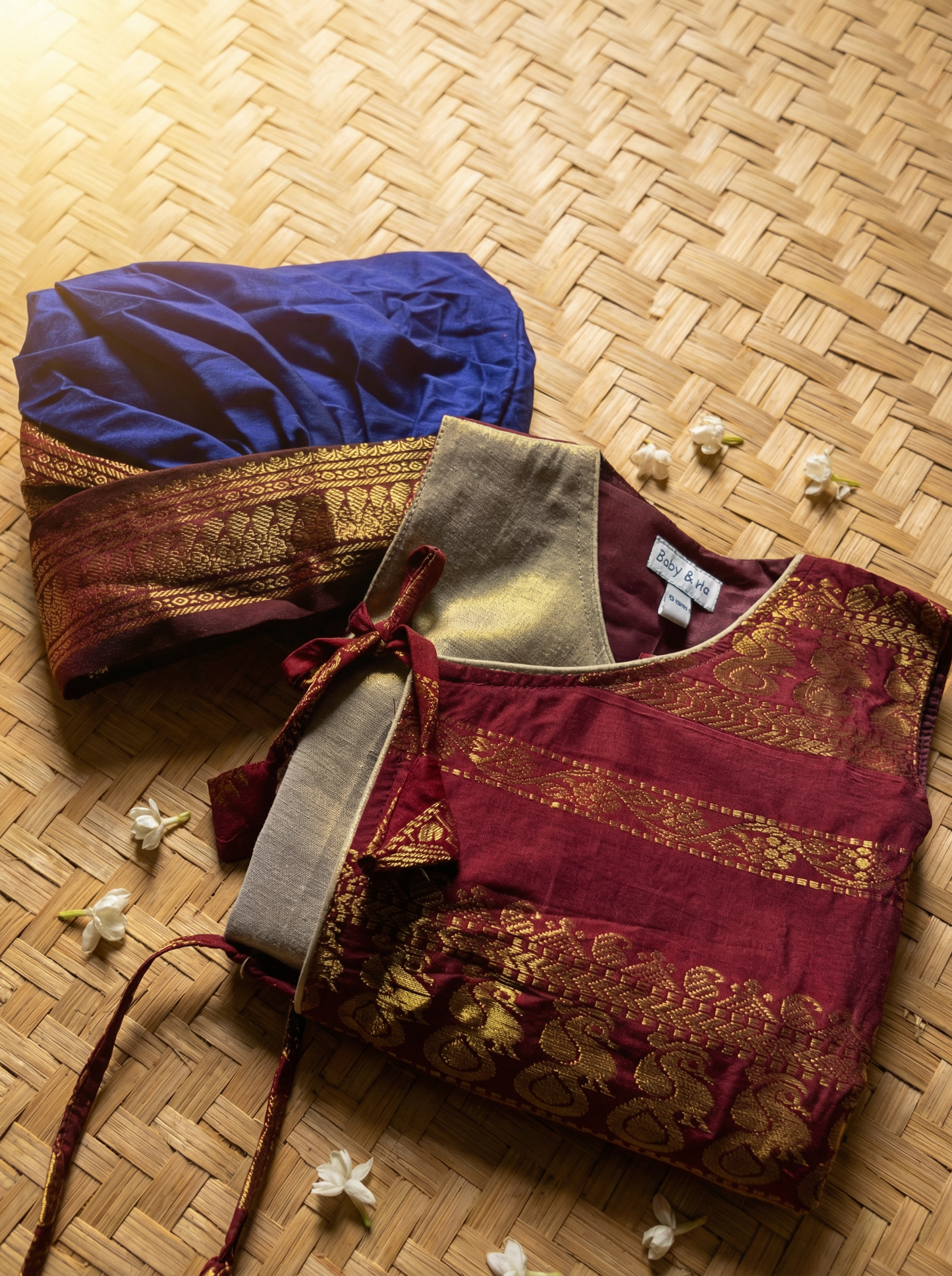 Maroon Angrakha with dhoti - ethnic wear for baby boy