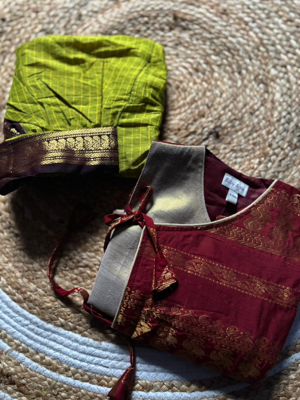 Maroon Angrakha with dhoti - ethnic wear for baby boy