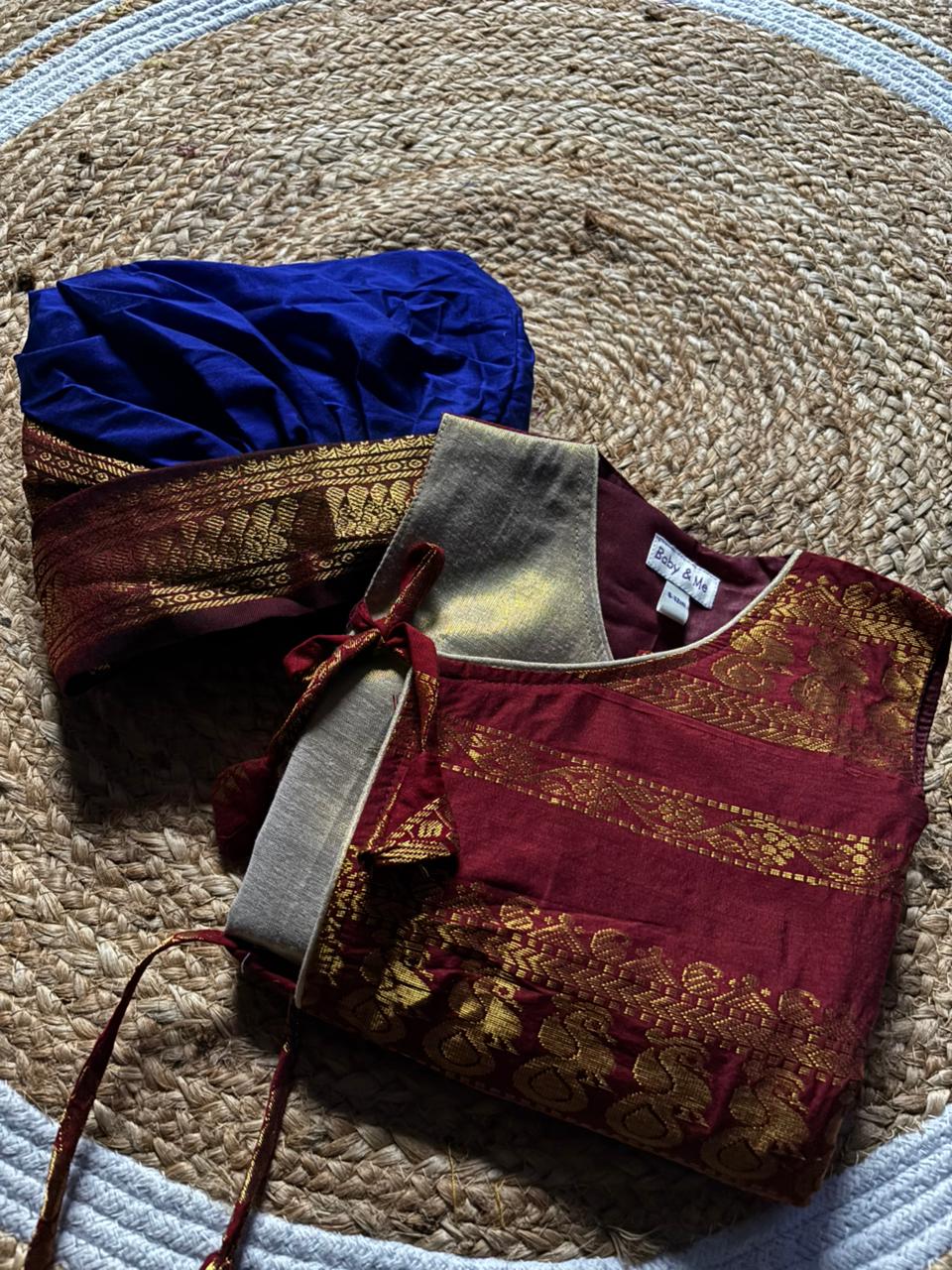 Maroon Angrakha with dhoti - ethnic wear for baby boy