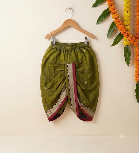 Parrot green baby boy ethnic bottom wear