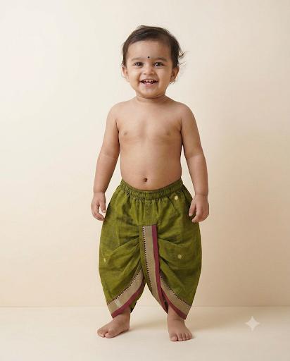 Parrot green baby boy ethnic bottom wear