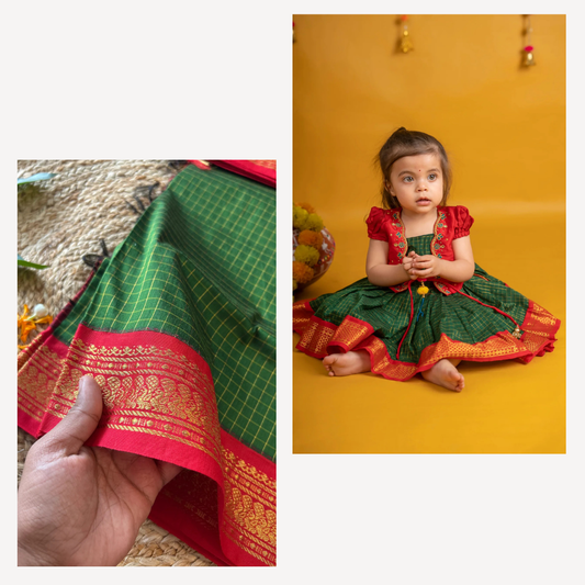 Green and red - mom and daughter combo set