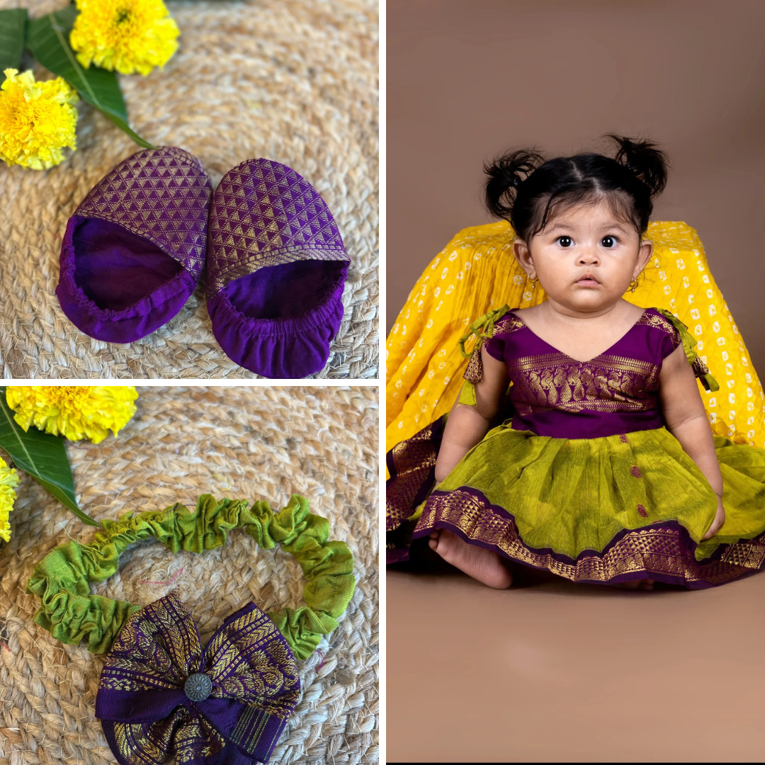 Green and wine - 1st Birthday Gift Set - Baby Girl
