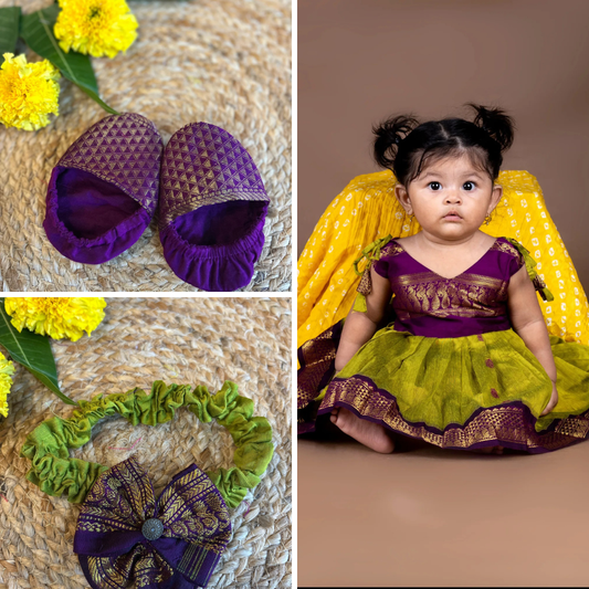 Green and wine - 1st Birthday Gift Set - Baby Girl
