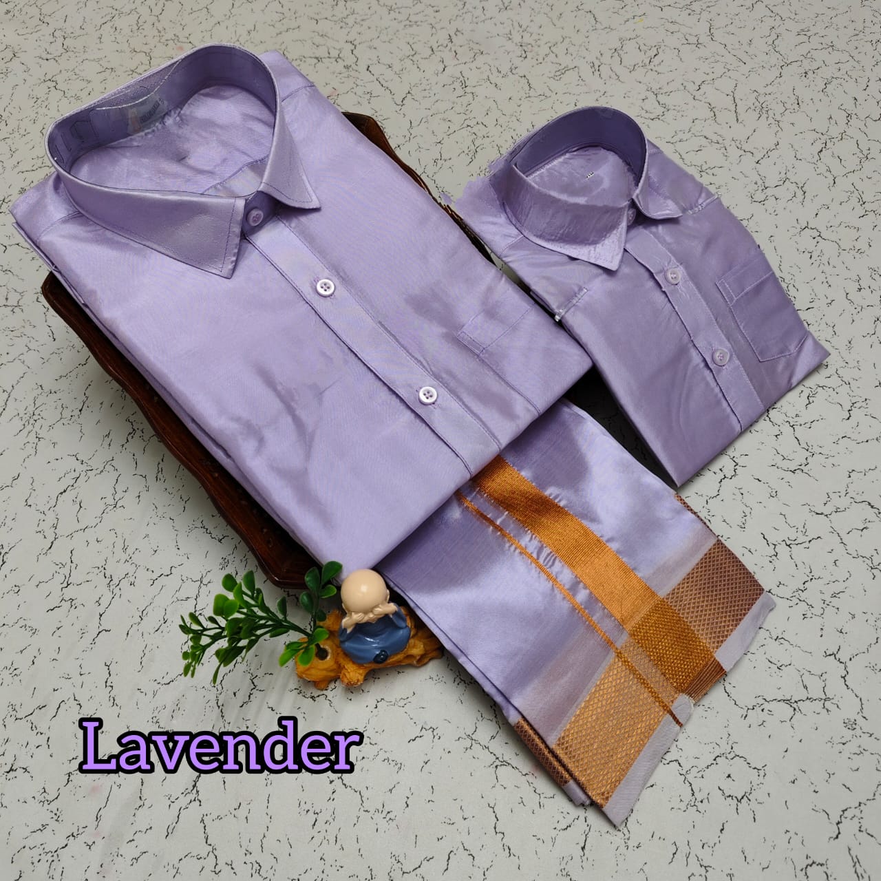 Lavendar - Shirt Vesti Semi-Silk for Baby Boy