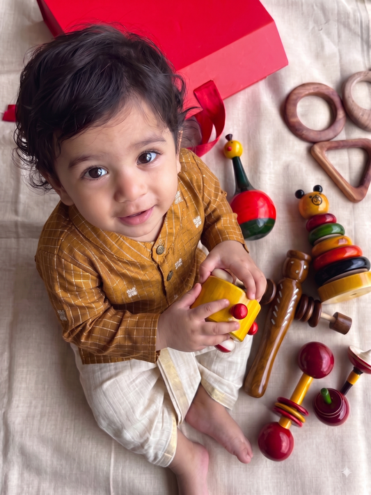 Heritage Gift Box for Baby Boy for 1st Birthday/ New Born Gift / 6th months birthday gift - Mustard Yellow