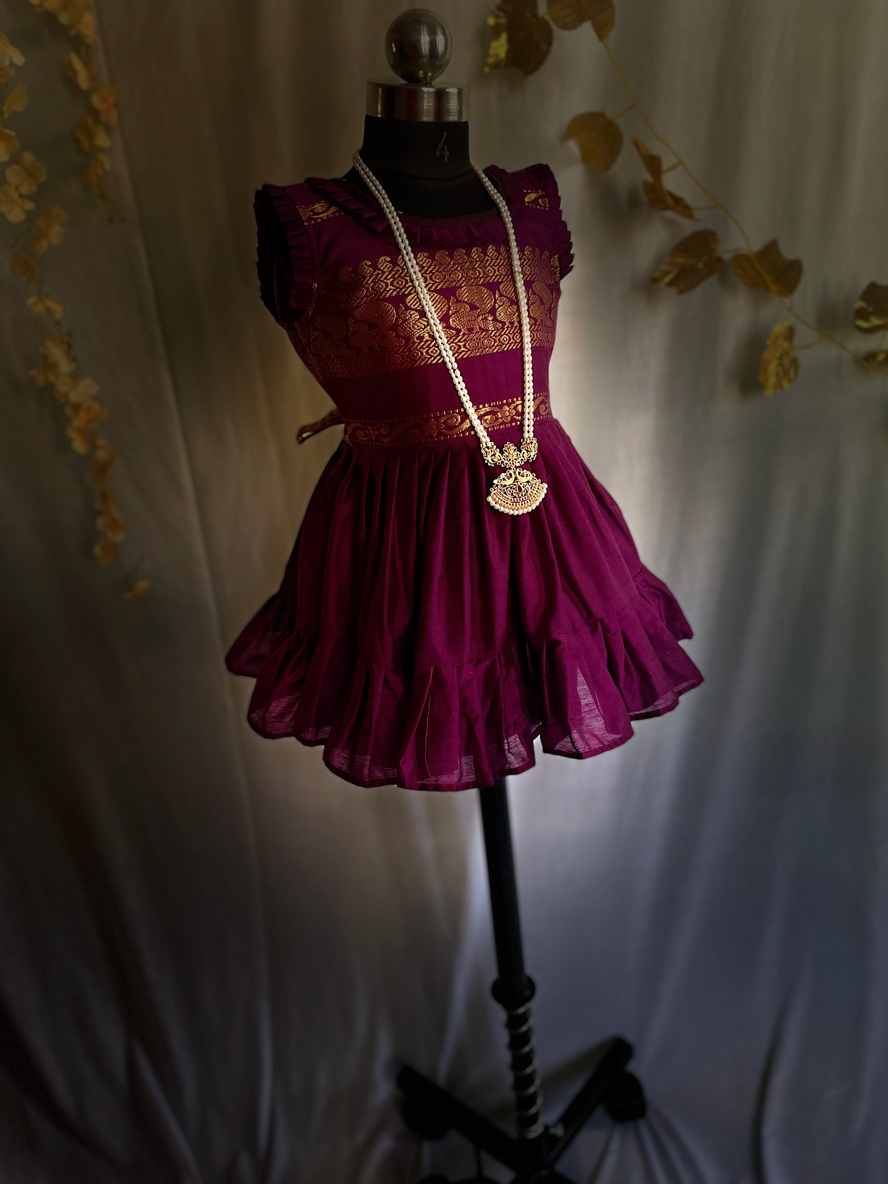 Grape with Zari Border Designer Dress for Baby Girl – Baby&Me