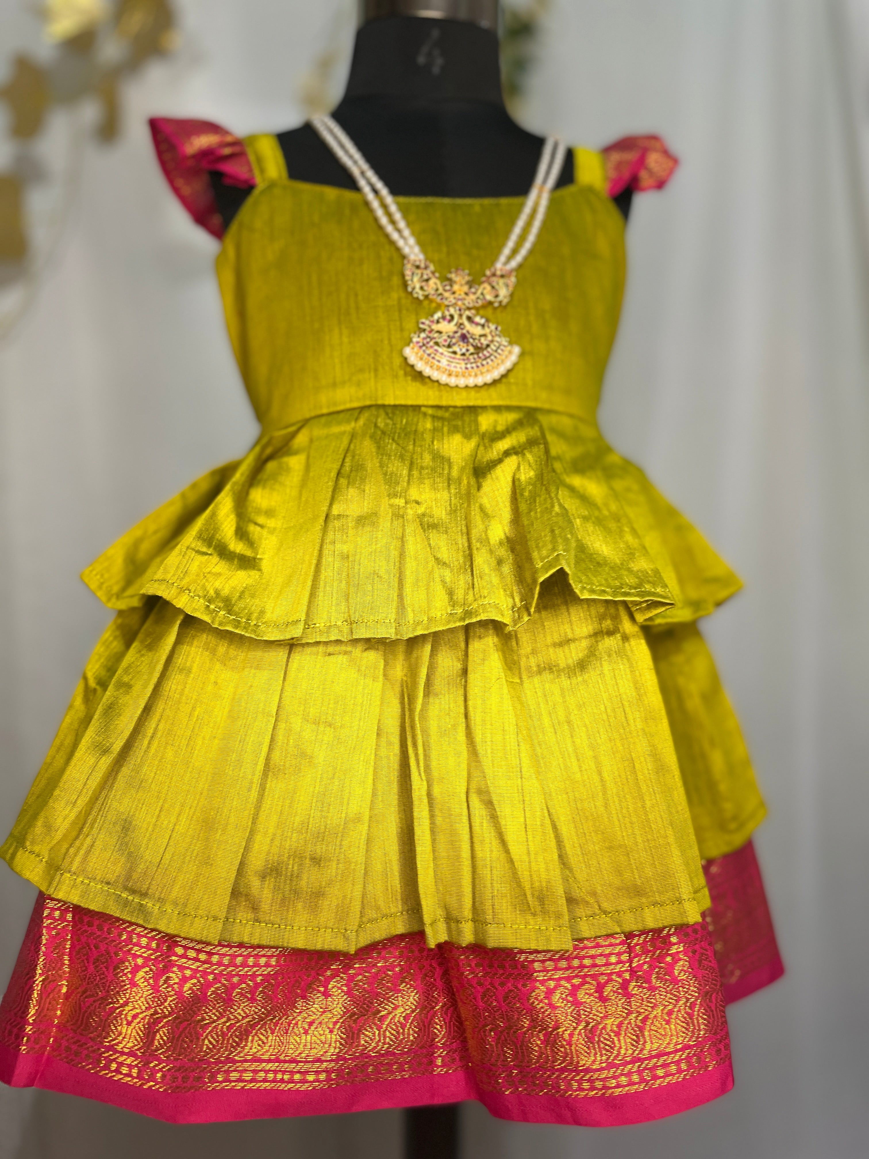 Silk Top & Skirt Set 10 Years Baby Girl | Orange - Clickere